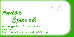 andor czmerk business card